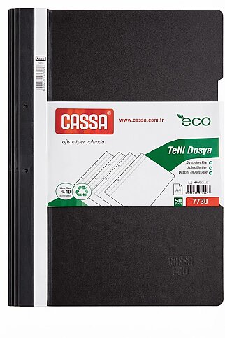 CASSA 7730 ECO TELLİ DOSYA SİYAH 50Lİ - 1