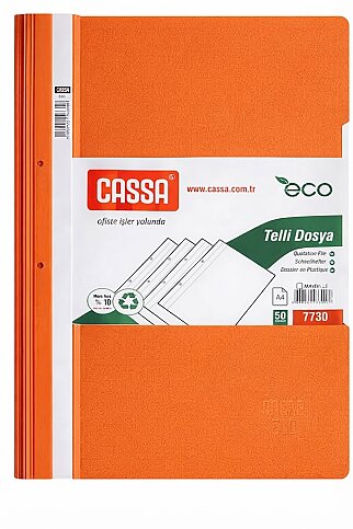 CASSA 7730 ECO TELLİ DOSYA TURUNCU 50Lİ - 1