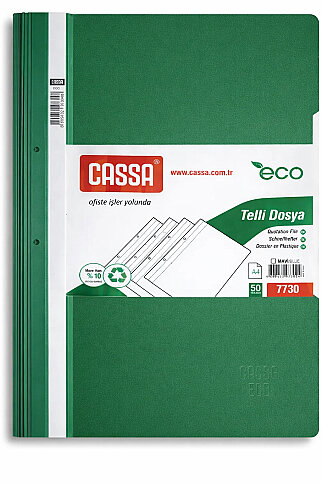 CASSA 7730 ECO TELLİ DOSYA YEŞİL 50Lİ - 1