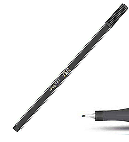 CASSA 9812 FİNELİNER KEÇE UÇLU KALEM 0.4mm SİYAH - 1