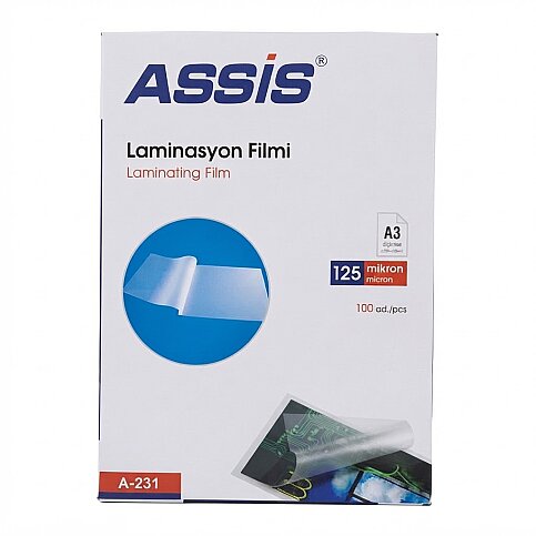 CASSA A-231 ASSİS LAMİNASYON FİLMİ A3 125mic 100LÜ - 1