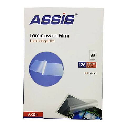 CASSA A-231 ASSİS LAMİNASYON FİLMİ A3 125mic 100LÜ - 1