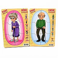 CC 01113 AHŞAP PUZZLE MEMO NİNE TORUN 6 PARÇA - CC