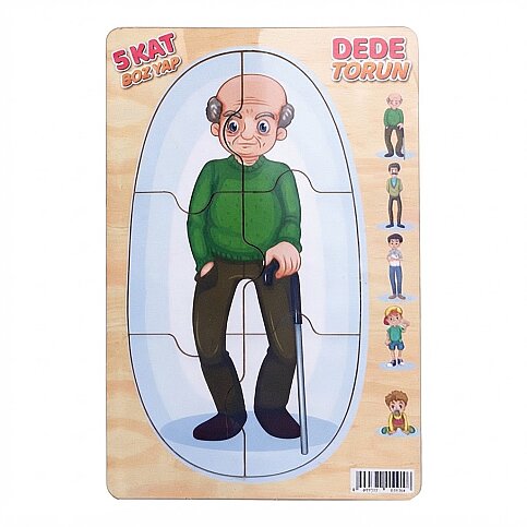 CC 01114 AHŞAP PUZZLE MEMO DEDE TORUN 6 PARÇA - 1