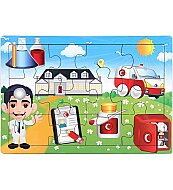 CC SEM00034 AHŞAP PUZZLE 12 PARÇA - CC