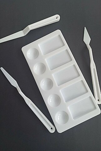 CEOART PLASTİK SPATULA 3LÜ+PALET SETİ (CEO-SN0015) - 1