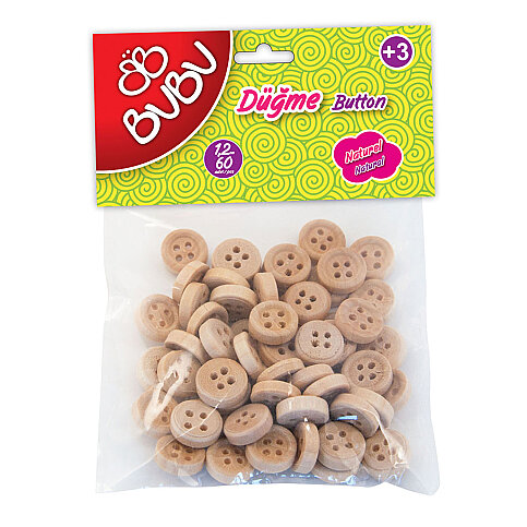 CEREN BUBU HS0006 NATUREL DÜĞME 1.2cm 60 ADET - 1