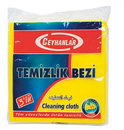 CEYMOP SARI TEMİZLİK BEZİ 35X38 3LÜ (CYP-016)