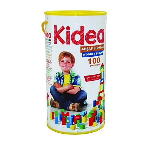 CHİVA KİD-1004 AHŞAP RENKLİ BLOK 100 PARÇA - 1