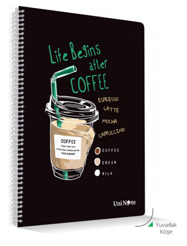 Çınar Coffee Spiralli Defter A4 Çizgili 72 Yaprak (72607) - 1
