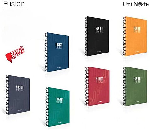 ÇINAR FUSİON SPİRALLİ SERT KAPAK DEFTER 17x24 ÇİZGİLİ 100 YAPRAK (55134) - 1