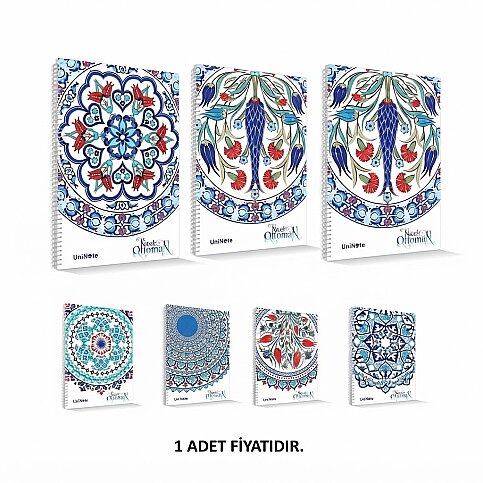 ÇINAR NİCEA OTTOMAN SPİRALLİ DEFTER A4 KARELİ 72 YAPRAK (71708) - 1