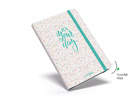 ÇINAR UNİ-NOTE YOUR DAY LASTİKLİ SPİRALLİ SERT KAPAK DEFTER 17x24 KARELİ 120 YAPRAK (55185) - 1