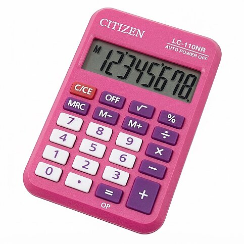 CİTİZEN LC-110NRPK MASA ÜSTÜ HESAP MAKİNESİ PEMBE 12 HANE(4007110002) - 1
