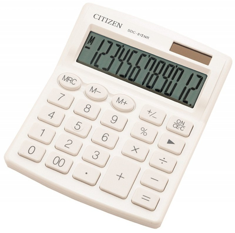 CİTİZEN SDC-812NR MASA ÜSTÜ HESAP MAKİNESİ BEYAZ 12 HANE(4007812004)
