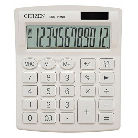 CİTİZEN SDC-812NR MASA ÜSTÜ HESAP MAKİNESİ BEYAZ 12 HANE(4007812004) - 1
