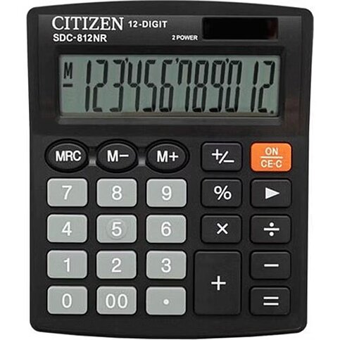 CİTİZEN SDC-812NR MASA ÜSTÜ HESAP MAKİNESİ SİYAH 12 HANE(4007812000) - 1