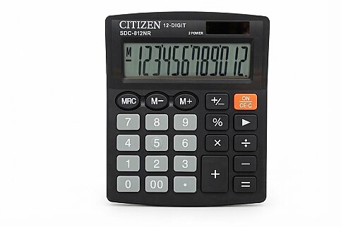 CİTİZEN SDC-812NR MASA ÜSTÜ HESAP MAKİNESİ SİYAH 12 HANE(4007812000) - 1