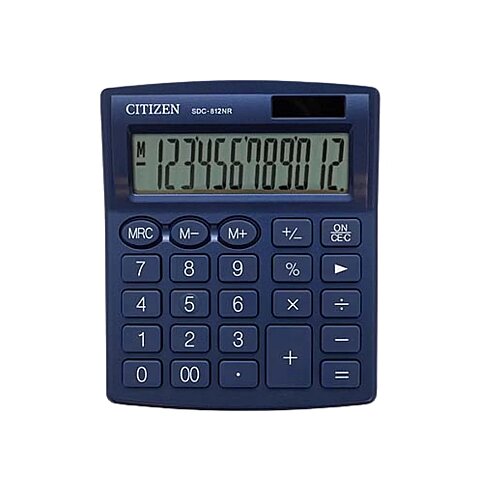 CİTİZEN SDC-812NR MASA ÜSTÜ HESAP MAKİNESİ MAVİ 12 HANE(4007812001) - 1