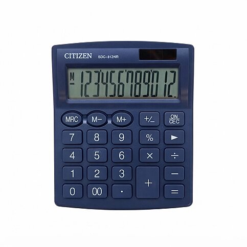 CİTİZEN SDC-812NR MASA ÜSTÜ HESAP MAKİNESİ MAVİ 12 HANE(4007812001) - 1