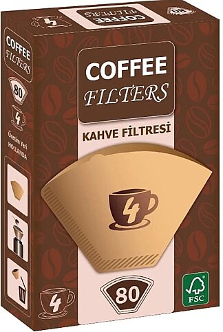 COFFEE 1x4 FİLTRE KAHVE KAĞIDI KAHVERENGİ 80Lİ - 1