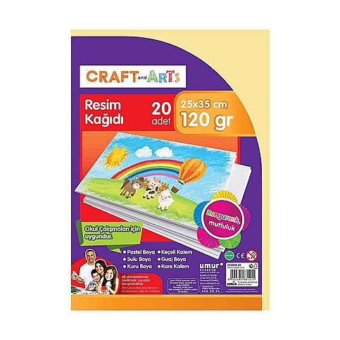 CRAFT&ARTS UC2535-20 RESİM KAĞIDI 25x35 20Lİ POŞET (30005234) - 1