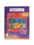 CRAFT&ARTS ÇITÇITLI DOSYALI FON KARTONU 120gr A4 10 RENK (30010050) - CRAFT&ARTS