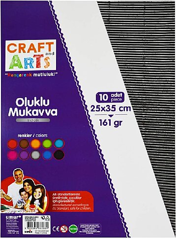 CRAFT&ARTS UCA-600-KAR2 OLUKLU KARTON 25x35 METALİK 10LU (51008281) - 1