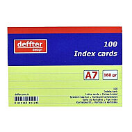 DEFFTER 64124-6 İNDEKS KART A7 ÇİZGİLİ SARI 100LÜ 170gr (KARTOTEKS) - DEFFTER