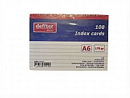 DEFFTER 64127-7 İNDEKS KART A6 ÇİZGİLİ BEYAZ 100LÜ 170gr (KARTOTEKS) - DEFFTER