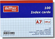 DEFFTER 64129-1 İNDEKS KART A7 KARELİ BEYAZ 100LÜ 170gr (KARTOTEKS) - DEFFTER