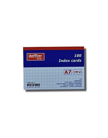 DEFFTER 64129-1 İNDEKS KART A7 KARELİ BEYAZ 100LÜ 170gr (KARTOTEKS) - 1
