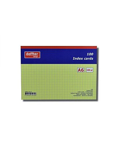 DEFFTER 64130-7 İNDEKS KART A6 KARELİ SARI 100LÜ 170gr (KARTOTEKS) - 1