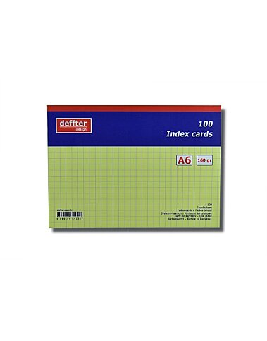 DEFFTER 64130-7 İNDEKS KART A6 KARELİ SARI 100LÜ 170gr (KARTOTEKS) - 1