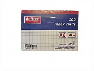 DEFFTER 64208-3 İNDEKS KART A6 KARELİ BEYAZ 100LÜ 170gr (KARTOTEKS) - DEFFTER