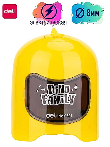 DELİ 0501 DİNO FAMİLY PİLLİ MASA ÜSTÜ KALEMTRAŞ - 1