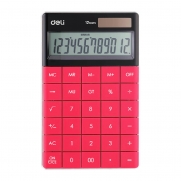 Deli 1589 Masa Üstü Hesap Makinesi 12 Hane Kırmızı - DELİ