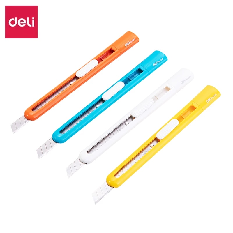 DELİ 2025 PLASTİK DAR MAKET BIÇAĞI 9mm (0.4mm KALINLIK)(SK5 JAPON ÇELİĞİ)