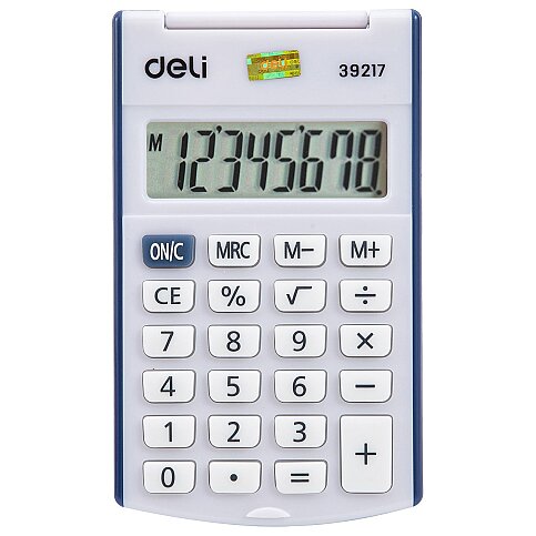 DELİ 39217 MİNİ HESAP MAKİNESİ KAPAKLI MAVİ (100130692) - 2