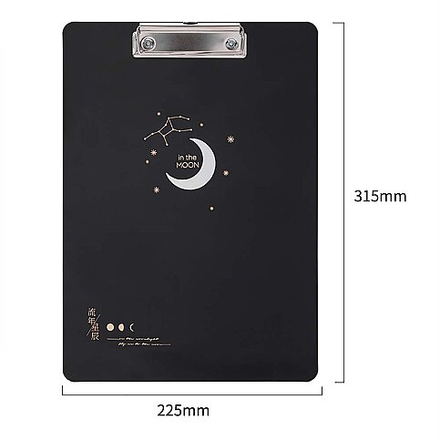 DELİ 72400 KAPAKSIZ DESENLİ SEKRETERLİK A4 ŞEFFAF-SİYAH İN THE MOON - 1
