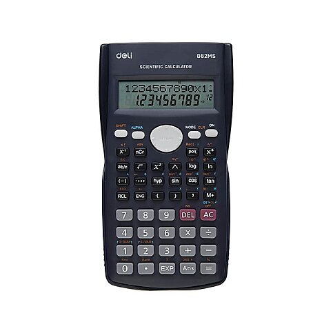 DELİ 82MS 240 BİLİMSEL FONKSİYONLU HESAP MAKİNESİ 12 HANE SİYAH - 1