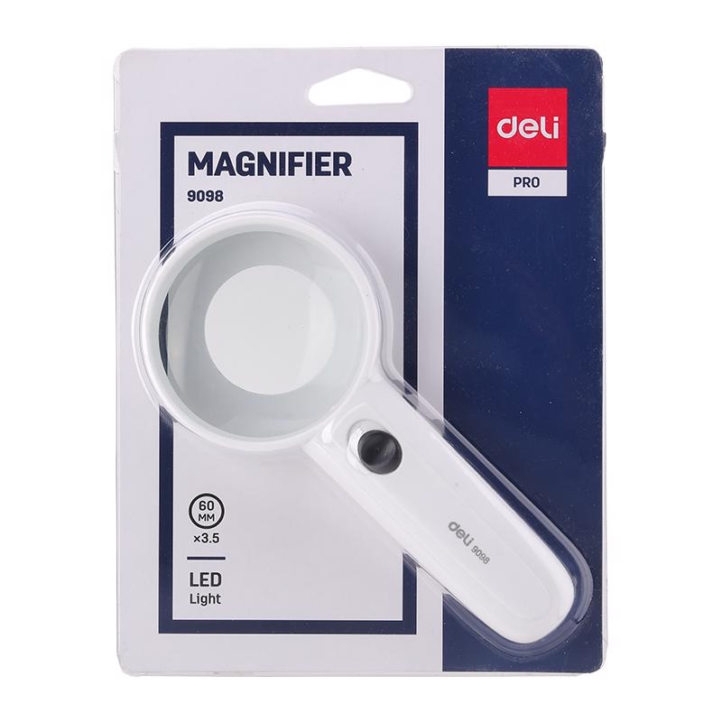 DELİ 9098 3.0X IŞIKLI BÜYÜTEÇ 60mm BEYAZ