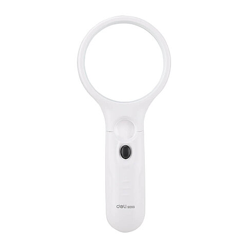 DELİ 9099 IŞIKLI BÜYÜTEÇ 70mm BEYAZ - 1
