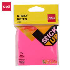 Deli A02303 Yapışkanlı Not Kağıdı 76x76 Ultra Neon Karışık - 1