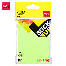 DELİ A02402 YAPIŞKANLI NOT KAĞIDI 76x101 100 YAPRAK NEON - 1