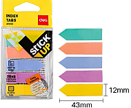 DELİ A11902 FİLM İNDEKS İŞARET BANDI OK 43x12 PASTEL 5 RENK - DELİ