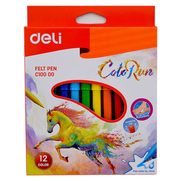 Deli C10000 Color Run Keçeli Kalem 12 Renk Karton Kutu - DELİ