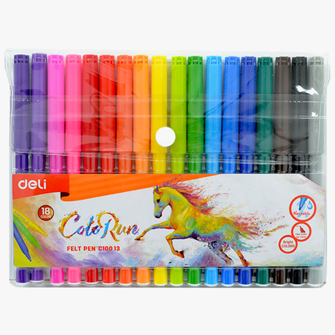 Deli C10013 Color Run Keçeli Kalem 18 Renk - 1