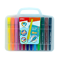 DELİ C10604 U-TOUCH KEÇELİ KALEM 12 RENK ÇANTALI - DELİ