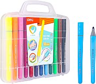 DELİ C10604 U-TOUCH KEÇELİ KALEM 12 RENK ÇANTALI - DELİ